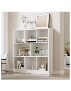 Oikiture Oikiture Bookshelf Bookcase Display Shelves Unit Storage Organizer Stand White