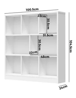 Oikiture Oikiture Bookshelf Bookcase Display Shelves Unit Storage Organizer Stand White