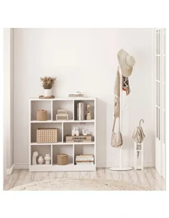 Oikiture Oikiture Bookshelf Bookcase Display Shelves Unit Storage Organizer Stand White