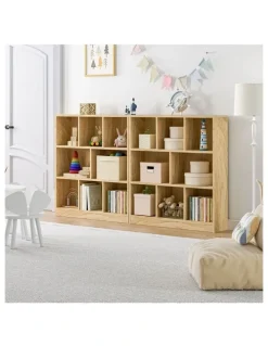 Oikiture Oikiture Bookshelf Bookcase Display Shelves Unit Storage Organizer Stand Natural