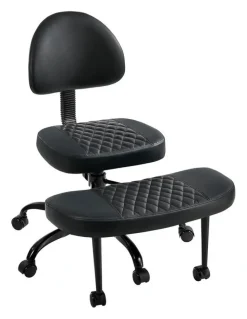 Oikiture Oikiture Cross Legged Office Chair with Wheels Swivel Adjustable Height Black