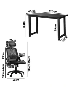 Oikiture Oikiture Home Office Desk and Chair Set