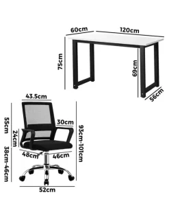Oikiture Oikiture Home Office Desk and Chair Set