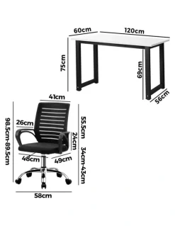 Oikiture Oikiture Home Office Desk and Chair Set