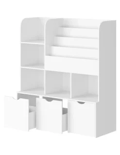 Oikiture Oikiture Kids Bookcase Toy Organiser Cabinet Bookshelf With Chest Storage