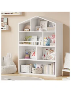 Oikiture Oikiture Kids Bookshelf Toy Storage Organiser Bookcase Display Shelf Rack