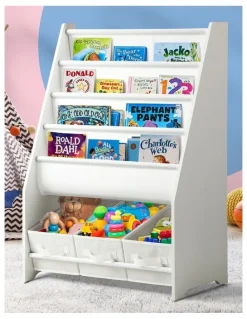 Oikiture Oikiture Kids Bookshelf Toy Storage Box Organiser Display Shelf DIY Storage Rack