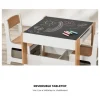 Oikiture Oikiture Kids Table and Chairs Set Chalkboard Drawing Toys Storage Bookshelf