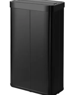 Oikiture Oikiture 75L Motion Sensor Bin Stainless Steel Automatic Rubbish Trash Can Black