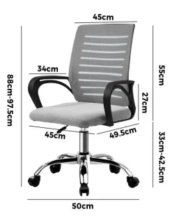 Oikiture Oikiture Mesh Office Chair Black&Grey