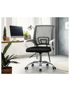 Oikiture Oikiture Mesh Office Chair Backrest White&Black