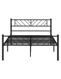 Oikiture Oikiture Metal Bed Frame Double Size Bed Base Platform Black