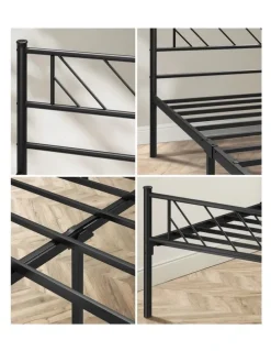 Oikiture Oikiture Metal Bed Frame King Single Bed Base Platform Black