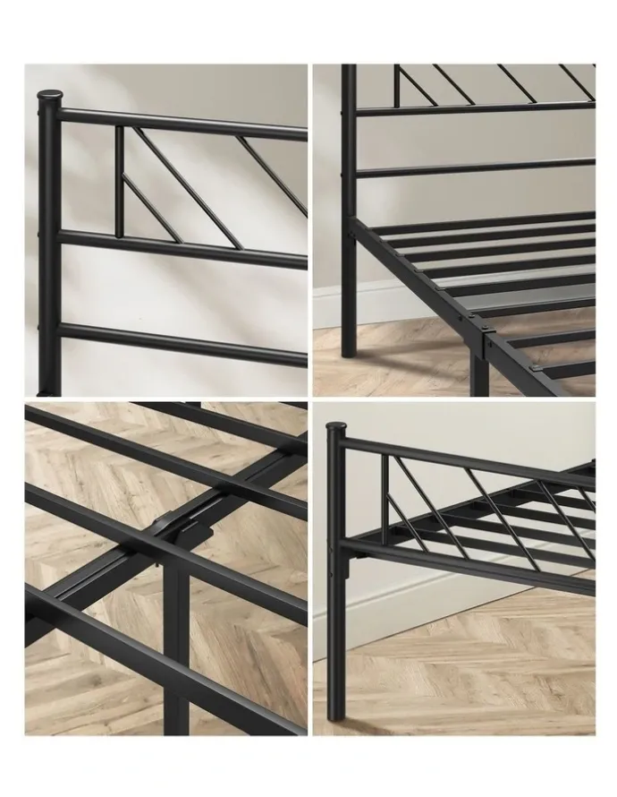 Oikiture Oikiture Metal Bed Frame King Single Bed Base Platform Black