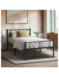 Oikiture Oikiture Metal Bed Frame King Single Bed Base Platform Black