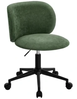 Oikiture Oikiture Office Chair Armless Mid Back Swivel Ergonomic Chair Wheels Green