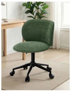 Oikiture Oikiture Office Chair Armless Mid Back Swivel Ergonomic Chair Wheels Green