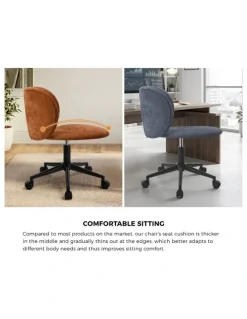Oikiture Oikiture Office Chair Armless Mid Back Swivel Ergonomic Chair Wheels Orange