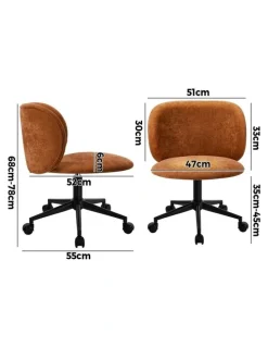 Oikiture Oikiture Office Chair Armless Mid Back Swivel Ergonomic Chair Wheels Orange