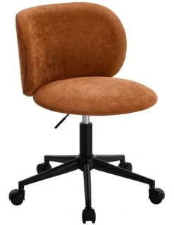 Oikiture Oikiture Office Chair Armless Mid Back Swivel Ergonomic Chair Wheels Orange