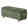 Oikiture Oikiture Storage Ottoman Blanket Box Couch Bench Chenille Ball Foot Stool
