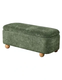 Oikiture Oikiture Storage Ottoman Blanket Box Couch Bench Chenille Ball Foot Stool
