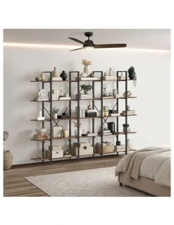 Oikiture Oikiture 5 Tier Display Shelf Stand Bookshelf Metal Storage Industrial 1.2m