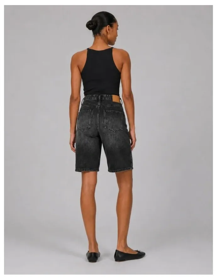 ONLY Sonny High Waisted Wide Denim Shorts in Black
