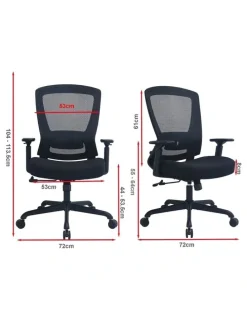 OOS Living Daisey Fabric Seat Task Chair in Black