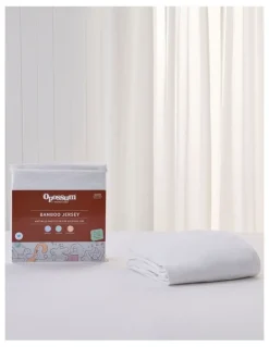 Opossum by Protect-A-Bed Bamboo Jersey Waterproof Fitted Mattress Protector in White