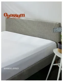 Opossum by Protect-A-Bed Bamboo Jersey Waterproof Fitted Mattress Protector in White