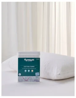 Opossum by Protect-A-Bed Cotton Terry Waterproof Fitted Mattress Protector in White