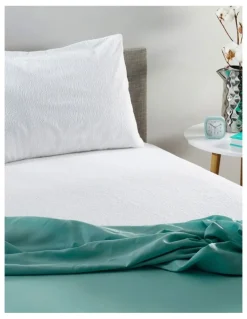 Opossum by Protect-A-Bed Cotton Terry Waterproof Fitted Mattress Protector in White