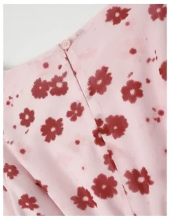 Origami April Chiffon Dress in Pink