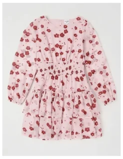 Origami April Chiffon Dress in Pink