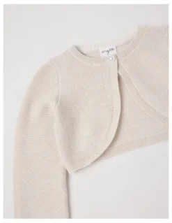 Origami Clara Eyelash Knit Bolero in Cream