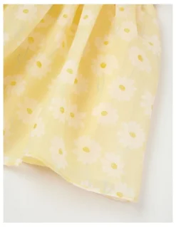 Origami Clementine Newborn Puff Sleeve Dress in Yellow