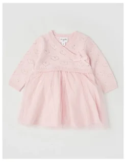 Origami Lucie Pointelle Top and Tutu Skirt Dress in Pink