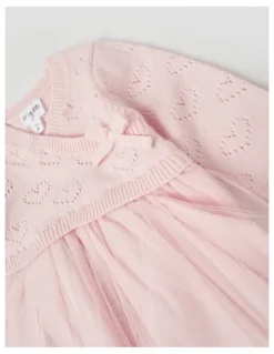 Origami Lucie Pointelle Top and Tutu Skirt Dress in Pink