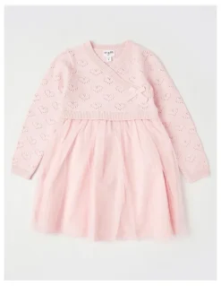 Origami Lucy Pointelle Top Tutu Dress in Pink