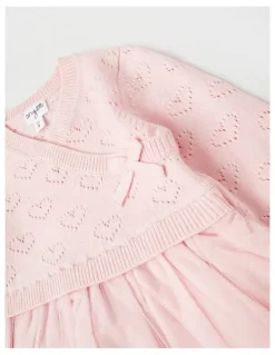 Origami Lucy Pointelle Top Tutu Dress in Pink