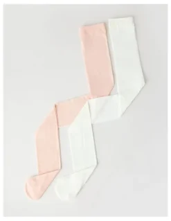 Origami 2 Pack Opaque Tights in White