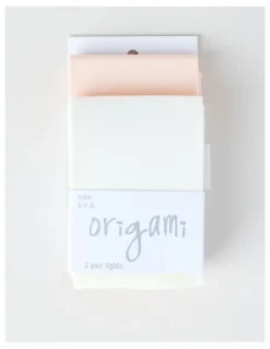 Origami 2 Pack Opaque Tights in White