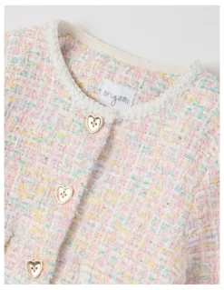 Origami Penelope Tweed Jacket in Pink