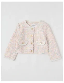 Origami Penelope Tweed Jacket in Pink