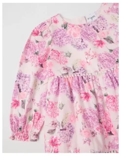 Origami Seraphina Tiered Dress with Bobble Trim in Pink