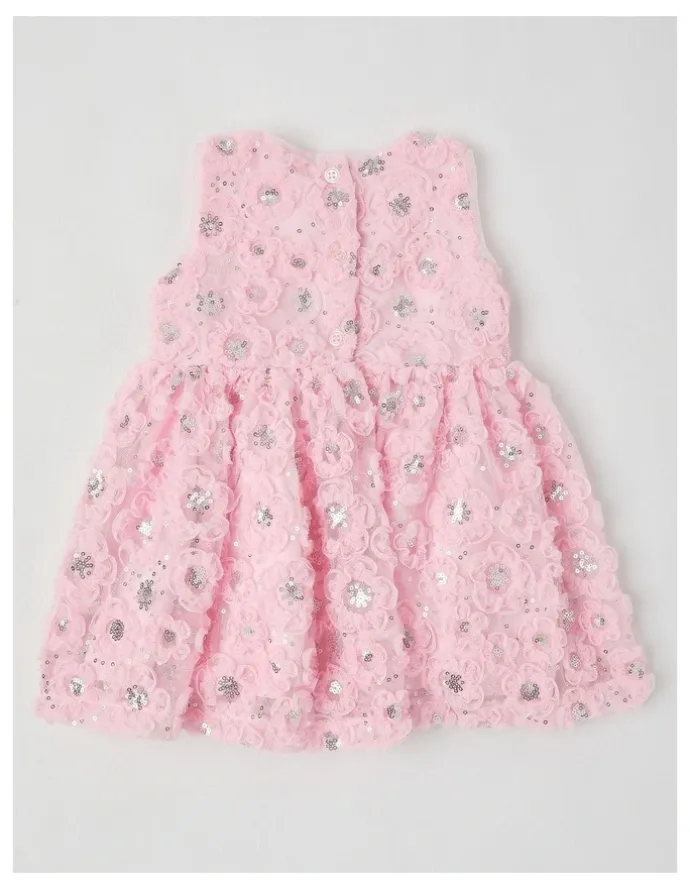 Origami Skye Newborn Fit & Flare Dress in Pink