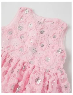 Origami Skye Newborn Fit & Flare Dress in Pink