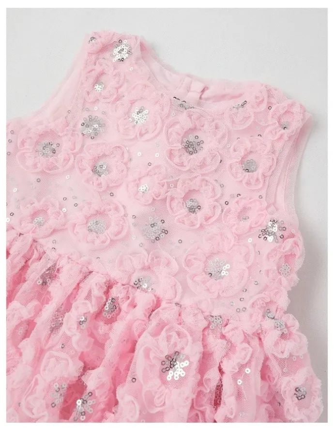 Origami Skye Newborn Fit & Flare Dress in Pink