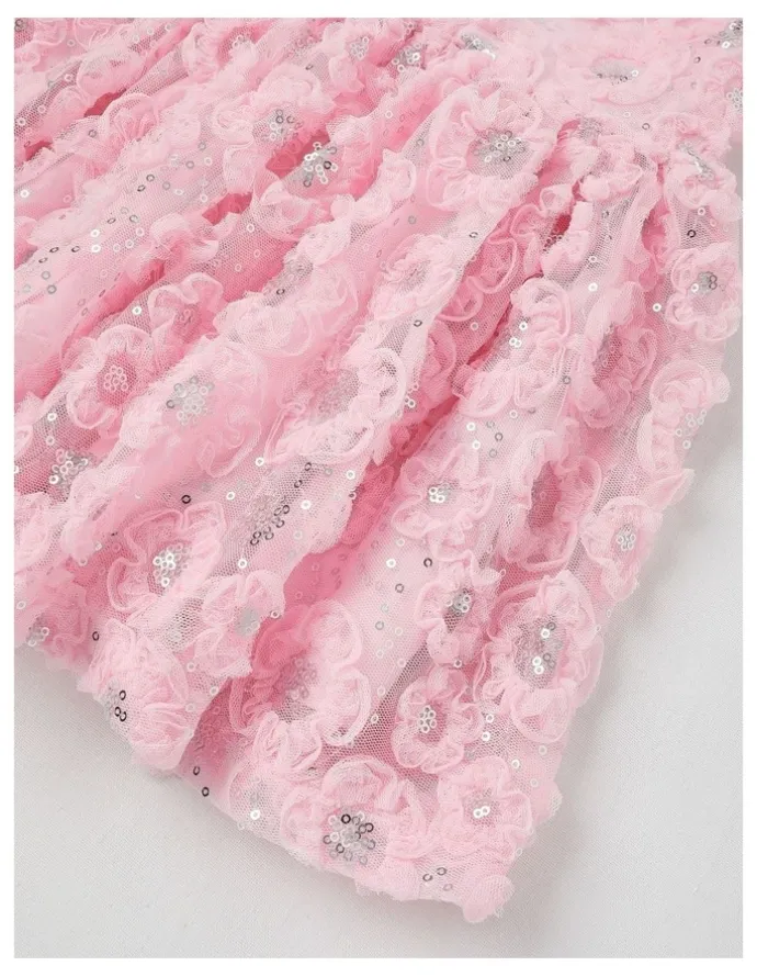 Origami Skye Newborn Fit & Flare Dress in Pink